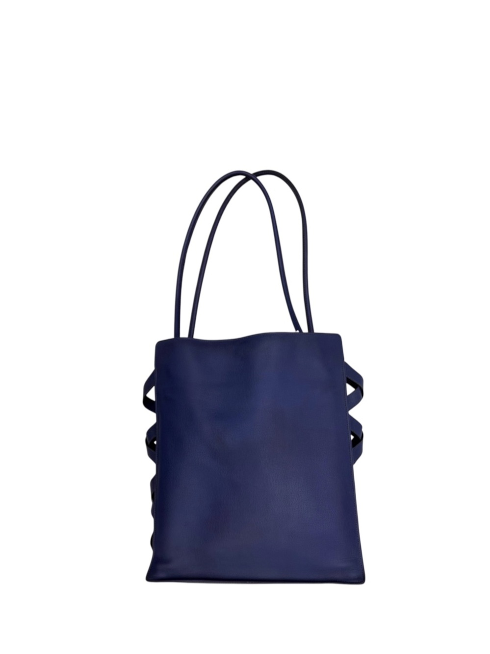 DELVAUX - SZEKELY 1992 BLUISH PURPLE ALL LEATHER TOTE WITH SUEDE INTERIOR “RARE”